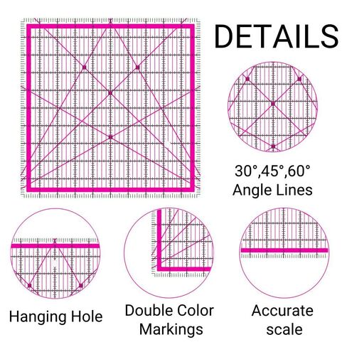2 Quilting Square Rulers(5", 10"),Quilting Templates Sewing Rulers in Kuwait