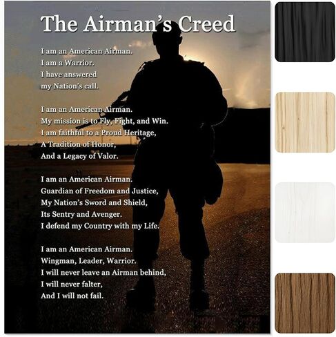 The Airman's Creed - US Air Force Military Wall Art, Wingman Military Wall Decor, Motivational Wall Art Print, Home Decor, Bedroom Decor, Living Room Decor For Wall, Office Decor, Unframed - 8x10 in Kuwait