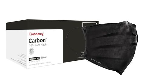 C2900K Cranberry Carbon Earloop Face Masks, Black (Pack of 50) in Kuwait