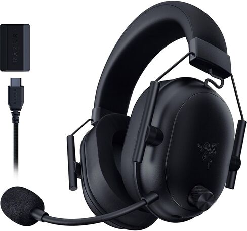 سماعة الألعاب اللاسلكية Razer BlackShark V2 HyperSpeed: خفيفة الوزن 280 جرام - صوت مكاني THX - ميكروفون قابل للانحناء - برامج تشغيل 50 مم - 2.4 جيجا هرتز، بلوتوث أو USB - بطارية 70 ساعة مع شحن USB من النوع C - أسود in Kuwait