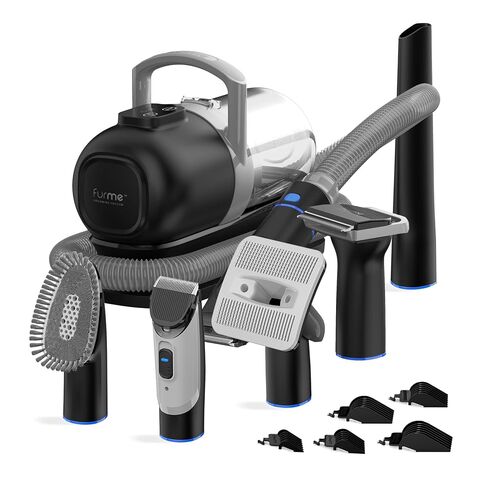 FURME Professional Plus Pet Grooming Vacuum Kit - Cat & Dog Grooming Kit for Easy Pet Care at Home, Quiet & Safe Dog Hair Remover Machine with Brush, Clipper, Shedding & Cleaner Tools & 2L Canister in Saudi Arabia