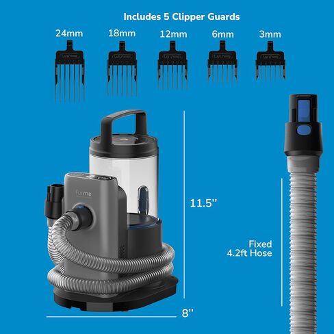 FURME Professional Plus Pet Grooming Vacuum Kit - Cat & Dog Grooming Kit for Easy Pet Care at Home, Quiet & Safe Dog Hair Remover Machine with Brush, Clipper, Shedding & Cleaner Tools & 2L Canister in Kuwait