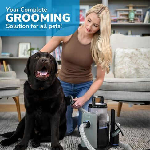 FURME Professional Plus Pet Grooming Vacuum Kit - Cat & Dog Grooming Kit for Easy Pet Care at Home, Quiet & Safe Dog Hair Remover Machine with Brush, Clipper, Shedding & Cleaner Tools & 2L Canister in Kuwait