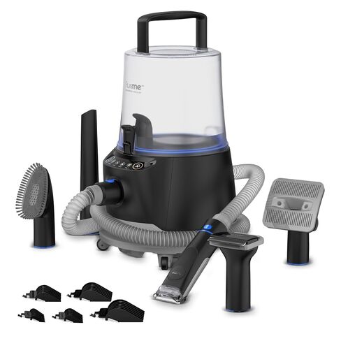FURME Professional Plus Pet Grooming Vacuum Kit - Cat & Dog Grooming Kit for Easy Pet Care at Home, Quiet & Safe Dog Hair Remover Machine with Brush, Clipper, Shedding & Cleaner Tools & 2L Canister in Kuwait