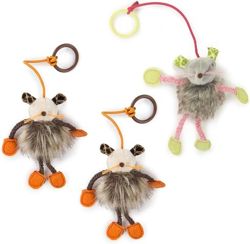 SmartyKat (3 Count) Bouncy Mouse Bungee Dangler Plush Cat Toys - Multi Color, 3 Count in Saudi Arabia