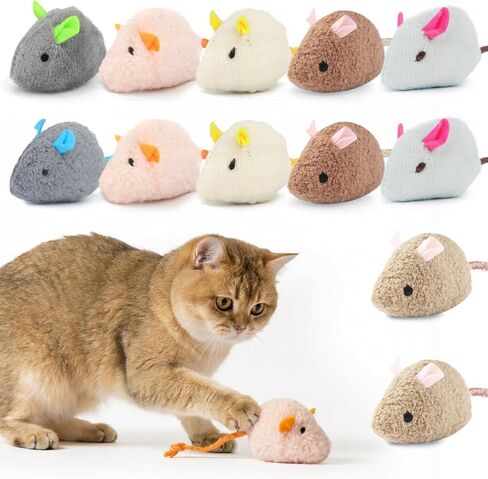 WRW 12 Pcs Cat Mice Toys with Catnip for Indoor Cats, Cat Mouse Toy in Kuwait
