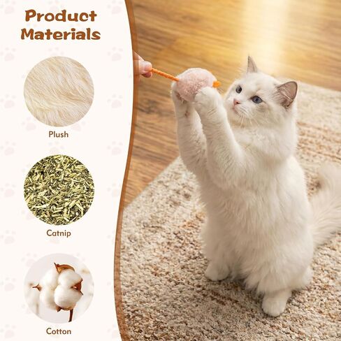 WRW 12 Pcs Cat Mice Toys with Catnip for Indoor Cats, Cat Mouse Toy in Kuwait