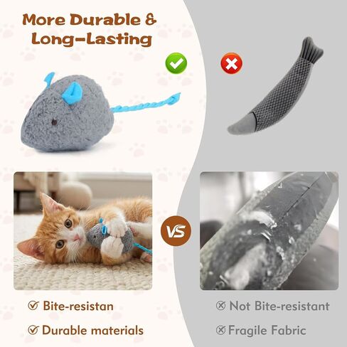 WRW 12 Pcs Cat Mice Toys with Catnip for Indoor Cats, Cat Mouse Toy in Kuwait