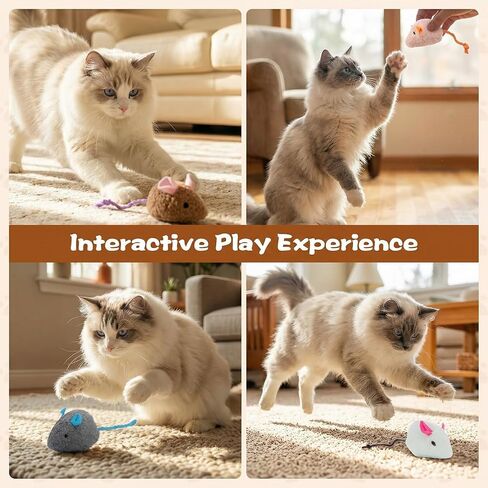 WRW 12 Pcs Cat Mice Toys with Catnip for Indoor Cats, Cat Mouse Toy in Kuwait