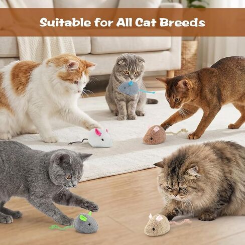 WRW 12 Pcs Cat Mice Toys with Catnip for Indoor Cats, Cat Mouse Toy in Kuwait