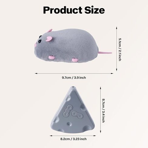 Pet Prime Interactive Cat Mouse Toy with Remote Control,Rechargeable Automatic Moving Mouse for Indoor Cats & Kitten,Exercise with Mental Stimulation in Saudi Arabia