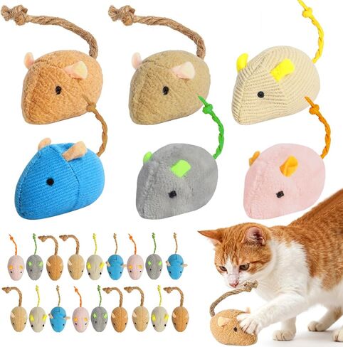 24 Pack 2.36" Colorful Cat Mouse Toy with Catnip for Indoor Cats in Saudi Arabia