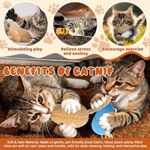 24 Pack 2.36" Colorful Cat Mouse Toy with Catnip for Indoor Cats in Saudi Arabia