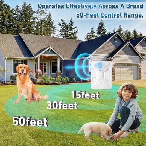 Nupec Ultrasonic Anti Barking Device, 3 Adjustable Modes Bark Control Box, 50FT Long Range Dog Barking Deterrent, Outdoor Dog Bark Stopper & Training Tool for Effective Barking Control in Kuwait