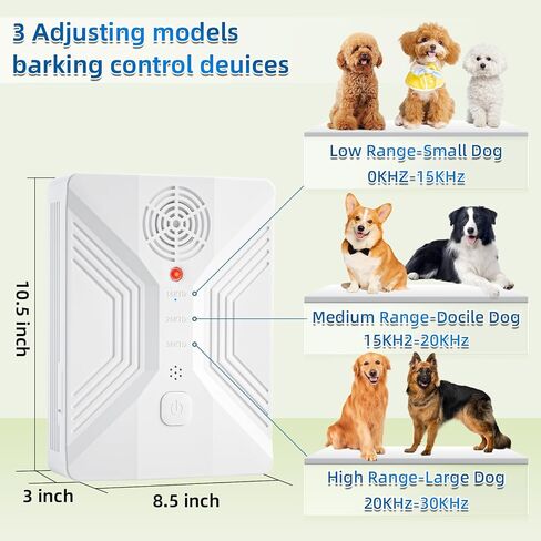 Nupec Ultrasonic Anti Barking Device, 3 Adjustable Modes Bark Control Box, 50FT Long Range Dog Barking Deterrent, Outdoor Dog Bark Stopper & Training Tool for Effective Barking Control in Kuwait