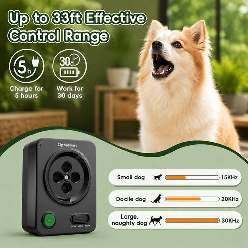 Ultrasonic Anti Barking Device for Dogs, No App, Instant Use, 33ft Range in Kuwait