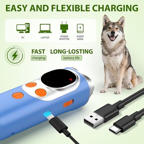 dessports Dog Bark Deterrent Device - 3X Ultrasonic Anti Barking Device for Dogs Training - 50FT Range Effective Bark Shield - Rechargeable Barking Silencer for Own or Neighbour's Dog in Kuwait