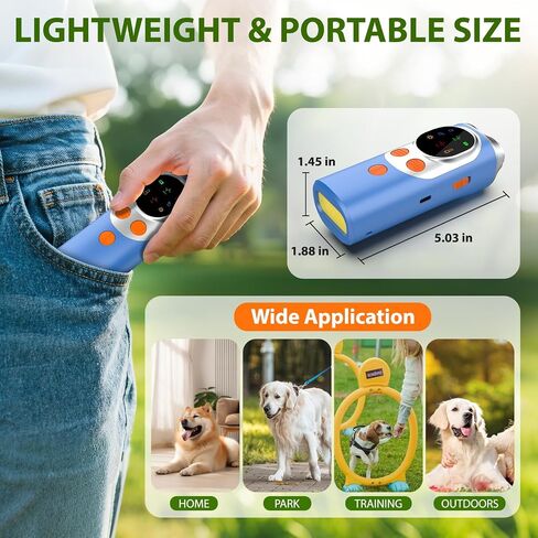 dessports Dog Bark Deterrent Device - 3X Ultrasonic Anti Barking Device for Dogs Training - 50FT Range Effective Bark Shield - Rechargeable Barking Silencer for Own or Neighbour's Dog in Kuwait