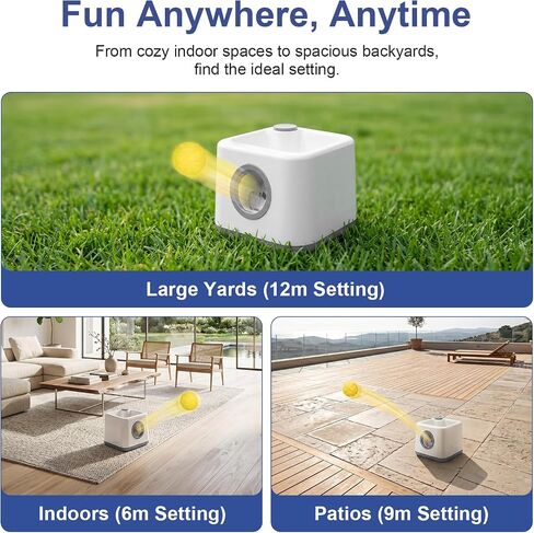 JIANAYANA Automatic Dog Ball Launcher, Auto & Manual Dual Mode Interactive Dog Toy, 4 Adjustable Distances with 5 ETPU Balls, Anti-Card Ball for Indoor Outdoor All Breeds in Saudi Arabia