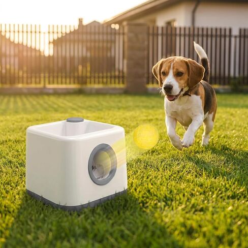 JIANAYANA Automatic Dog Ball Launcher, Auto & Manual Dual Mode Interactive Dog Toy, 4 Adjustable Distances with 5 ETPU Balls, Anti-Card Ball for Indoor Outdoor All Breeds in Saudi Arabia