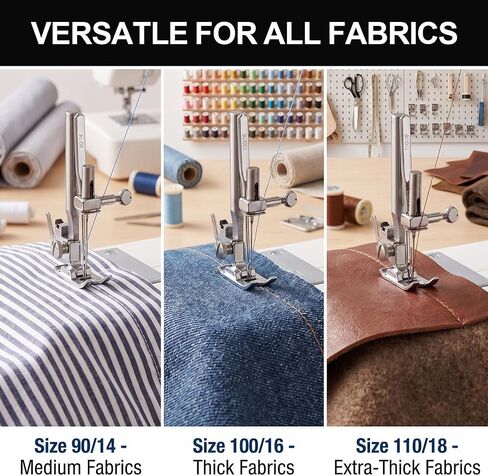 30PCS Universal Heavy Duty Sewing Machine Needles,Sizes110/18,100/16,90/14,Needles for Thick Fabric Leather Jeans Canvas Embroidery,Compatible with Kind of Home Sewing Machine in Saudi Arabia