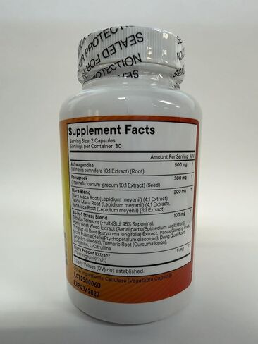NEW AGE Ashwagandha 5000mg Maca Root 5000mg Fenugreek 3000mg Supplement with Tongkat Ali Ginseng - Assists with Overal Mood & Thyroid Health - Made in USA - 120 Count in Kuwait