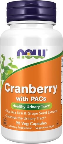 مكملات NOW، التوت البري مع PACs، بالإضافة إلى مستخلصات Uva Ursi وبذور العنب، 90 كبسولة نباتية in Kuwait