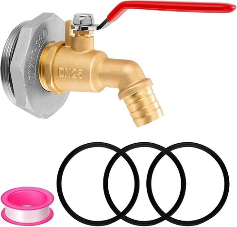 2" Drum Faucet for 55 Gallon Drum,Brass Rain Barrel Spigot with EPDM Gasket 90 Degree 3/4" Outlet in Kuwait