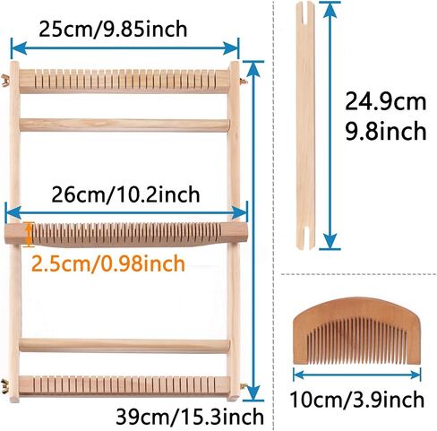 Wooden Weaving Loom Kit for Kids and Adults, Tapestry Loom 15.2x9.85 in in Kuwait