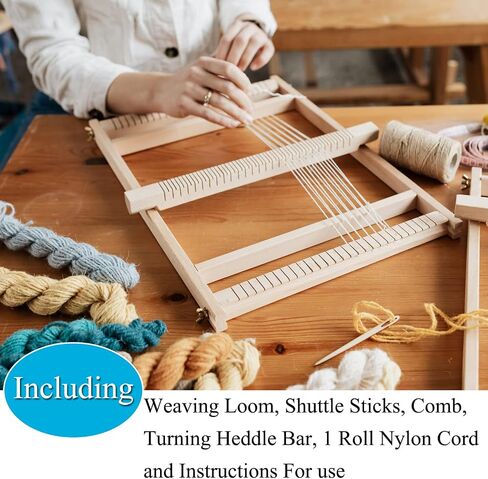 Wooden Weaving Loom Kit for Kids and Adults, Tapestry Loom 15.2x9.85 in in Kuwait