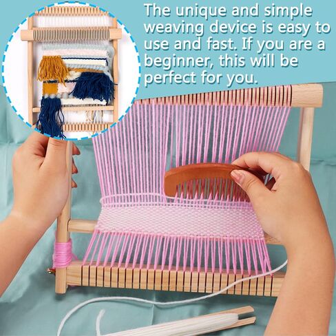 Wooden Weaving Loom Kit for Kids and Adults, Tapestry Loom 15.2x9.85 in in Kuwait
