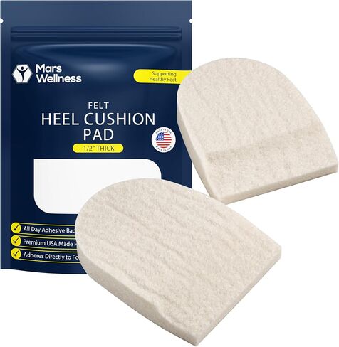 Felt Heel Cushion Pad 1/4" with adhesive for Pain Relief - 2 pairs in Saudi Arabia