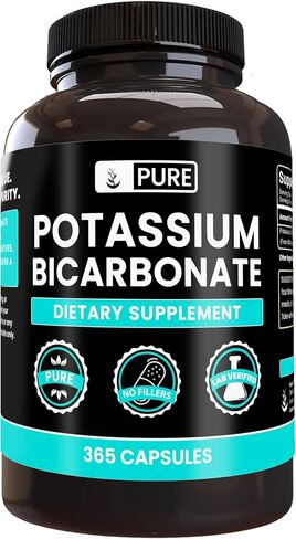 Pure Original Ingredients Potassium Bicarbonate (365 Capsules) No Magnesium Or Rice Fillers, Always Pure, Lab Verified in Kuwait