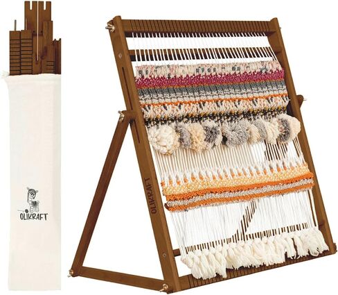 Olikraft Wooden Weaving Loom, Adjustable Stand (Extra Large) in Kuwait