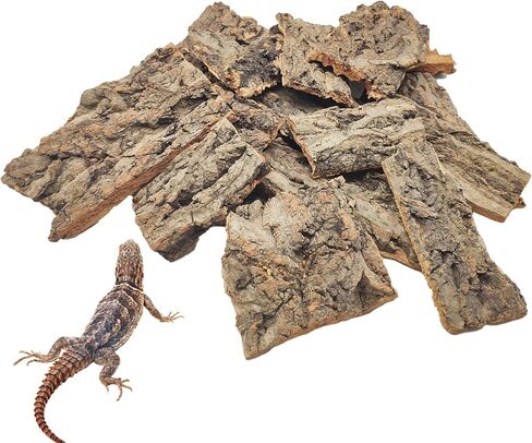 VCEPJH 1.5 LB Reptile Bark Bedding, Natural Cork Bark for Reptiles Flat Cork Wood Terrarium Substrate Tank Supplies for Snake Spiders Bearded Dragons Hermit Crabs Geckos in Saudi Arabia