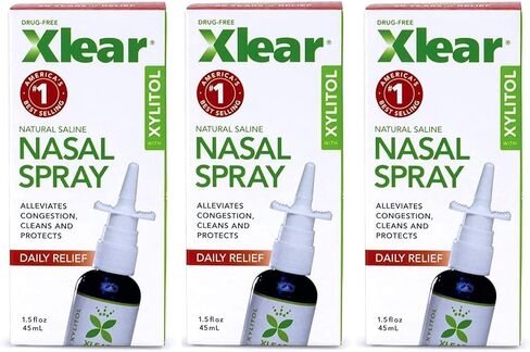 Xlear Nasal Spray, Natural Saline Nasal Spray with Xylitol, Nose Moisturizer for Kids and Adults, 1.5 fl oz (Pack of 3) in Saudi Arabia