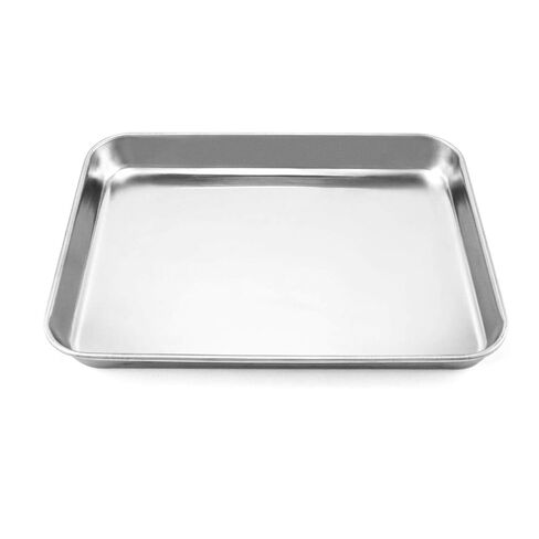 QWORK Stainless Steel Instrument Tray, Utility Tray Tool Organizer Trays for Lab Instruments,12 3/16 x 9 7/16 x 1 5/16 inch, 2 Pack in Kuwait