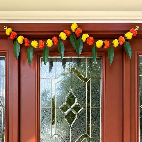 LOVENSPIRE Marigold Mango Leaf Door Toran, Diwali Decoration, Bhandarwal, Day of The Dead, Marigold Garland for Decoration, Pooja Items (36 Inch) in Saudi Arabia