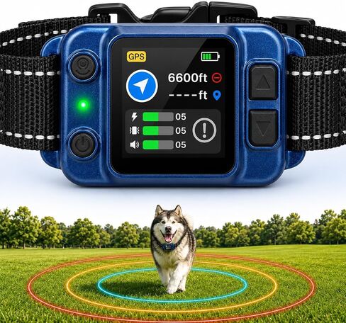 GPS Dog Fence System for 2 Dogs,50-6600FT Wireless Invisible Fence Collar in Kuwait