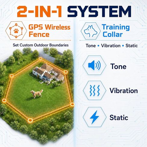 RPZ GPS Wireless Dog Fence System with Free App, No Subscription, Blue in Kuwait