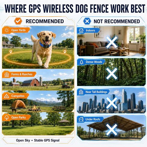 RPZ GPS Wireless Dog Fence System with Free App, No Subscription, Blue in Kuwait