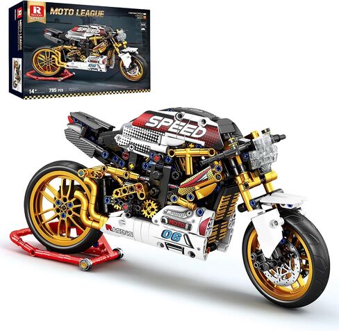 Reobrix Vintage Cafe Racer Motorcycle Building Set 1:8 Scale in Saudi Arabia