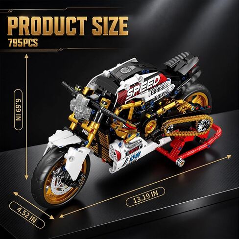 Reobrix Vintage Cafe Racer Motorcycle Building Set 1:8 Scale in Saudi Arabia