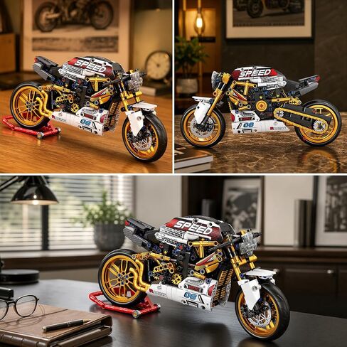 Reobrix Vintage Cafe Racer Motorcycle Building Set 1:8 Scale in Saudi Arabia