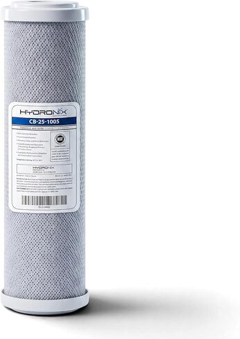 Hydronix CB-25-1005 نظام التناضح العكسي وأنظمة الشرب NSF كتلة كربون جوز الهند فلتر مياه 2.5 × 10-5 ميكرون in Kuwait