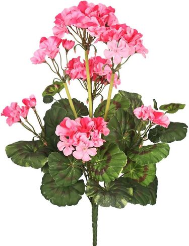 Vickerman Artificial 20" White Geranium Bush. Includes 4 Pieces per Pack. in Kuwait
