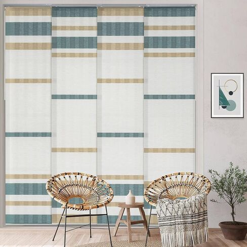 GoDear Design Adjustable Vertical Blinds, 45.8"-86" W, Up to 96" H, Extendable Track for Sliding Patio Doors, Trimmable Woven Panel Curtains, Redwood in Kuwait