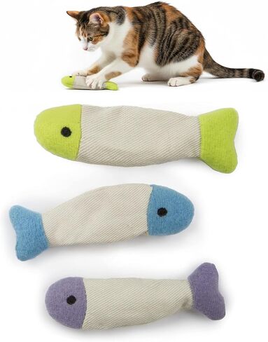 SmartyKat (9 Count) Fish Flop Crinkle Catnip Cat Toys - Multi Color, 9 Count in Saudi Arabia