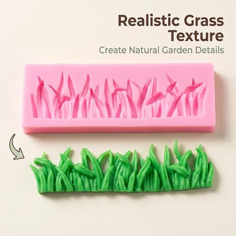 3D Grass Fence for Fondant Silicone Mold, Garden Picket Cake Decoration Fence Fondant Mold for Cake Decoration, Cupcake Topper, Polymer Clay, Candy, Chocolate, Soap Wax Making Crafting Project in Kuwait