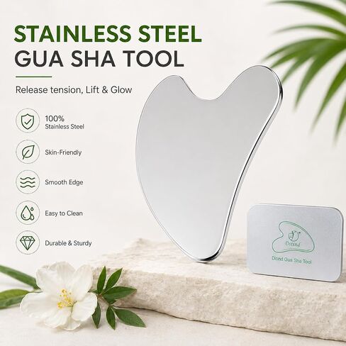 Ditind Stainless Steel Gua Sha Facial Tools, Rose Gold Gua Sha Tool, Stainless Steel Guasha Tool for Facial and Body SPA, Guasha Massage for Toxins Prevents Wrinkles and Body SPA Acupuncture Therapy in Kuwait